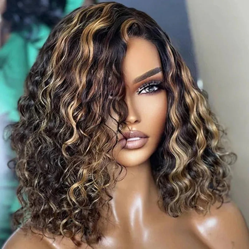 Balayage Bob Style with Side Part Human Hair 12 inches
