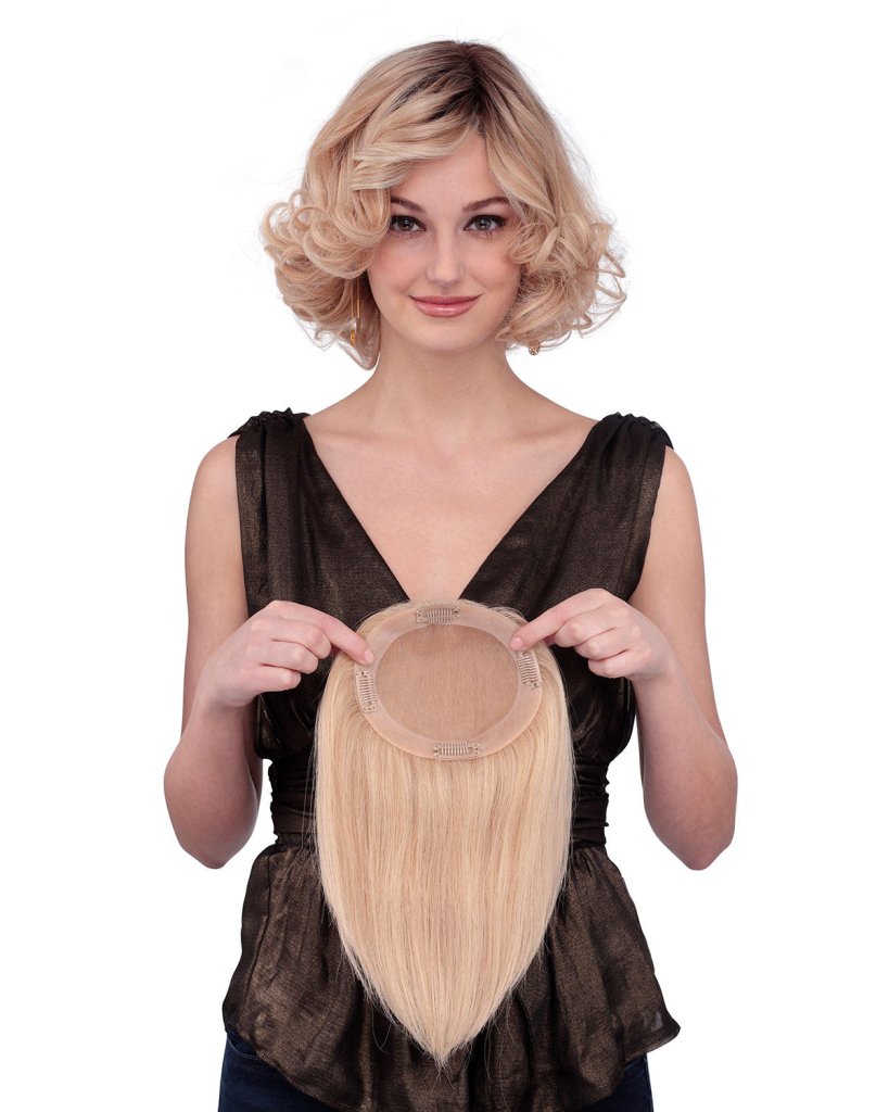 Blonde Wigs Hair Piece piece Monofilament Human Hair Wig