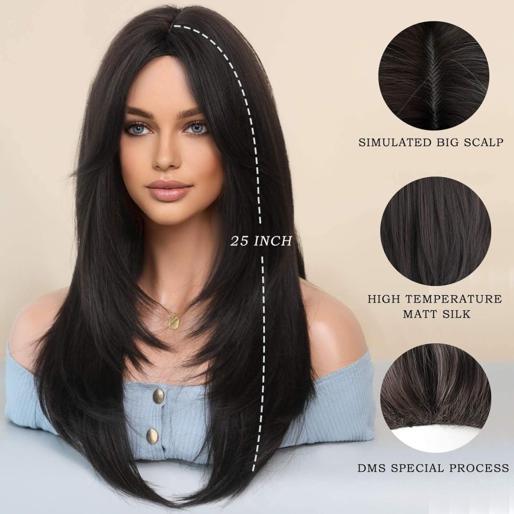 Honey Blonde Wig with Bangs Long Brown Wigs for Women Human Hair Wigs