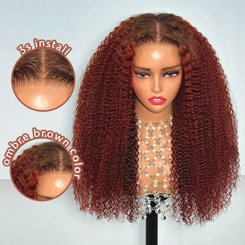 Afro Colored Bleached Knots Human Hair Wig