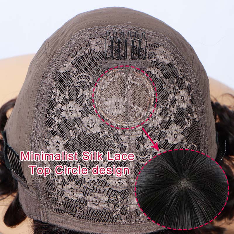 Vintage Style Short Loose Wave Bob Real Human Hair Weargo Silk Top Lace Wigs With Bangs For Women