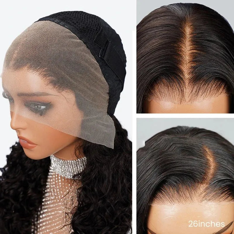 Mid-part Jerry Curly Wigs Women's High Quality Human Hair