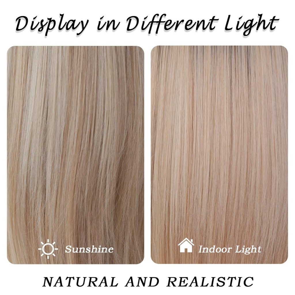 Honey Blonde Wig with Bangs Long Brown Wigs for Women Human Hair Wigs