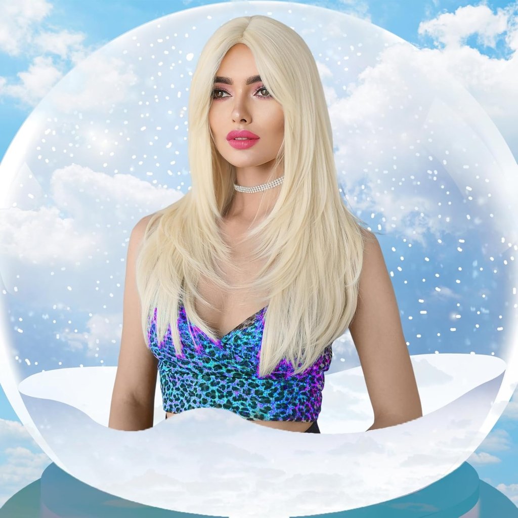 Honey Blonde Wig with Bangs Long Brown Wigs for Women Human Hair Wigs