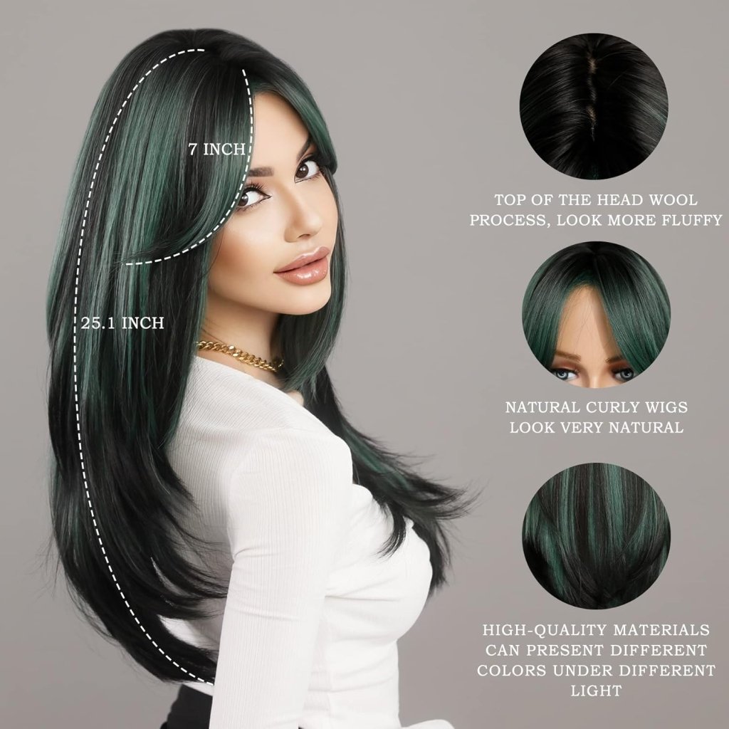 Honey Blonde Wig with Bangs Long Brown Wigs for Women Human Hair Wigs
