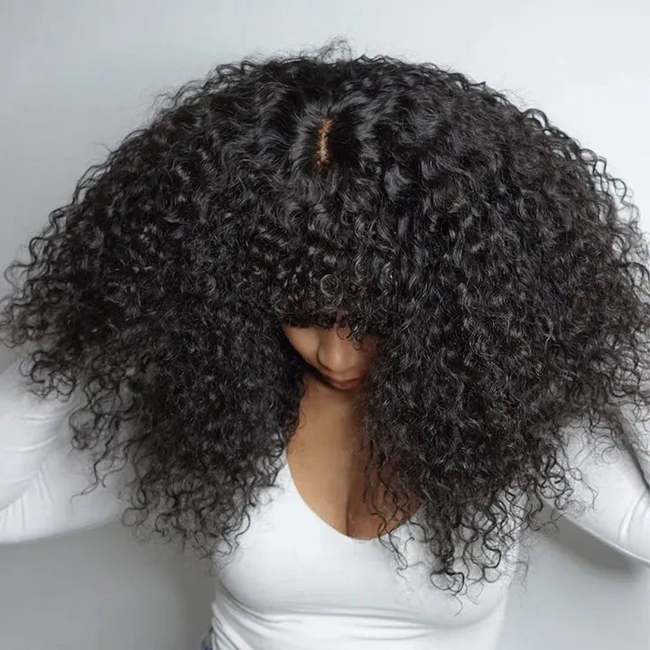 Fluffy Curly Bob Human Hair Wigs