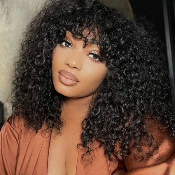 Fluffy Curly Bob Human Hair Wigs