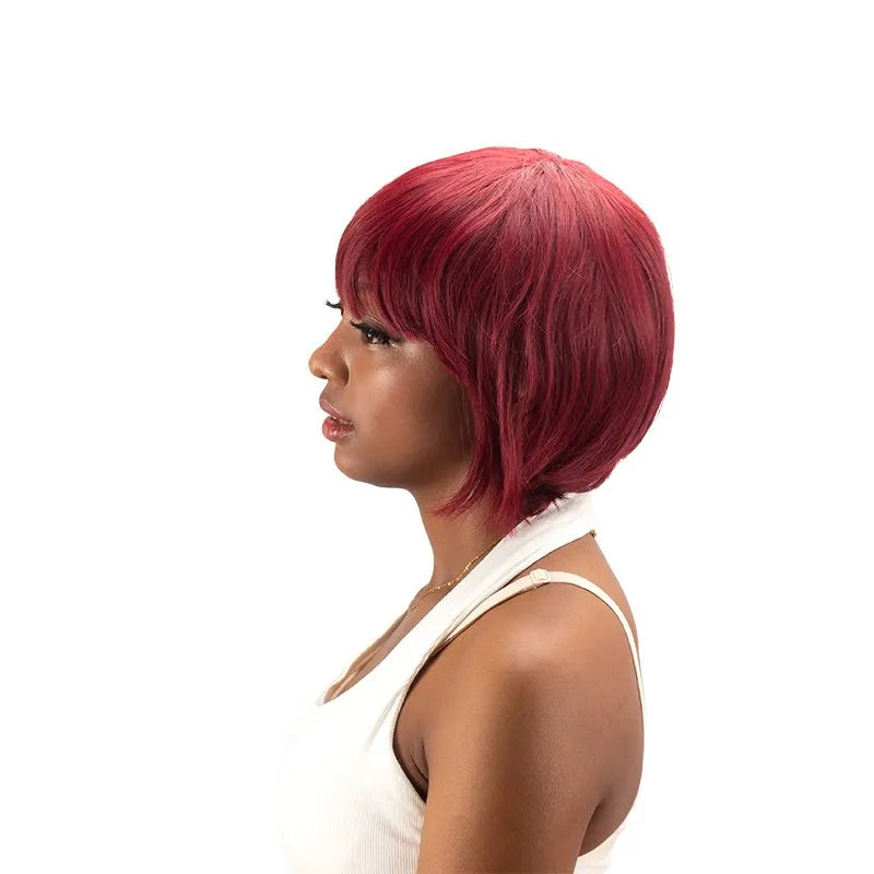 Short Straight 100% Human Hair 5*5 Lace Front Wigs
