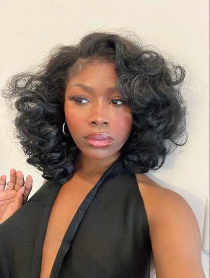 Layered Curly Lace Front Synthetic Wig for Black Women