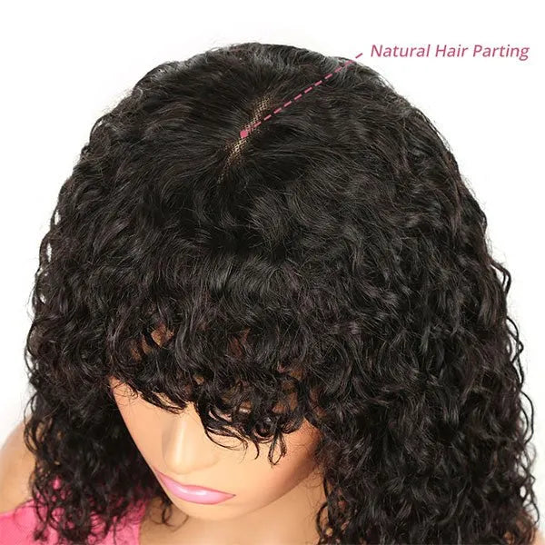 Fluffy Curly Bob Human Hair Wigs