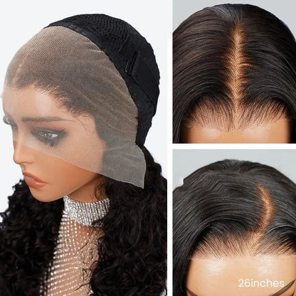 Mid-part Jerry Curly Wigs Women's High Quality Human Hair