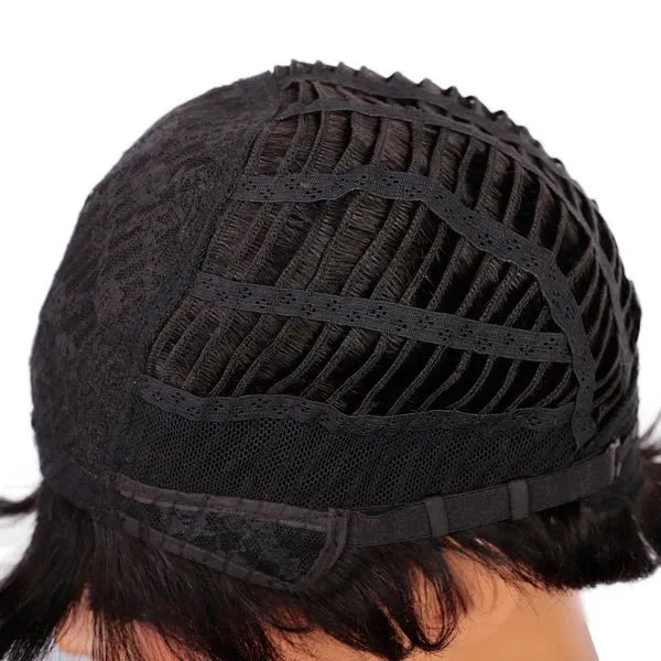 Pixie Short Natural Straight Human Hair Wig 8 in