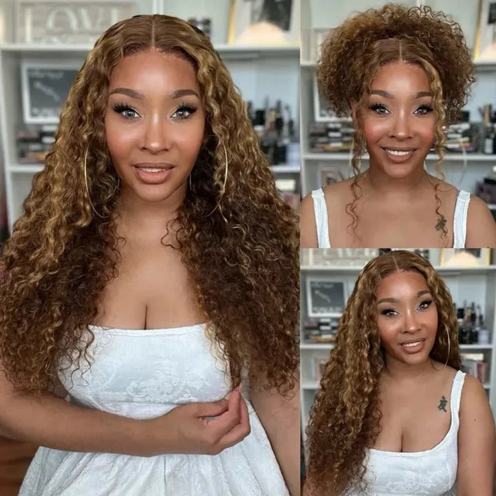 Natural Looking Water Wave Human Hair with Adjustable Strap