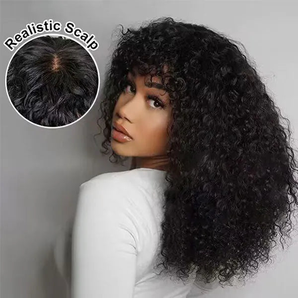 Fluffy Curly Bob Human Hair Wigs