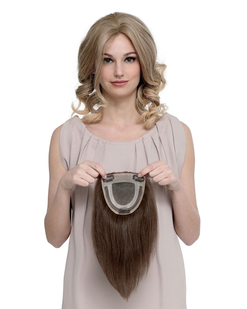 Brown Wigs Hair Piece piece Lace Human Hair Wig 9 Inch