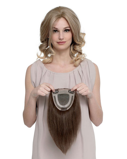 Brown Wigs Hair Piece piece Lace Human Hair Wig 9 Inch