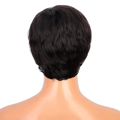 Pixie Short Natural Straight Human Hair Wig 8 in